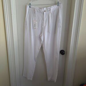 Zara Men’s White Drawstring Waist Slim Trousers Size [insert size] NWT